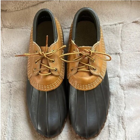 Vintage LL Bean Original Maine Hunting Shoe Leather Duck 3 Hole USA - Picture 2 of 11